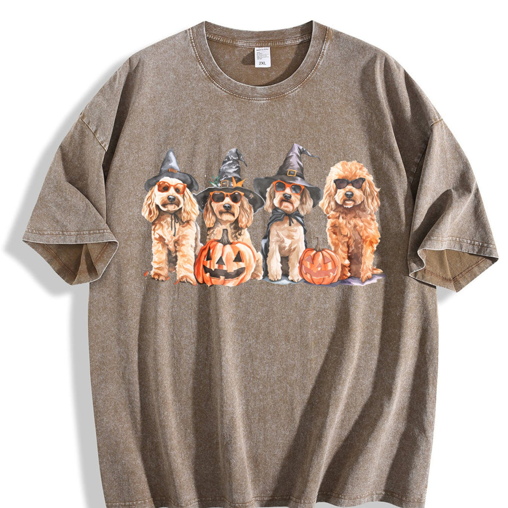 Goldendoodle Halloween Vintage Washed T-Shirt product image 3
