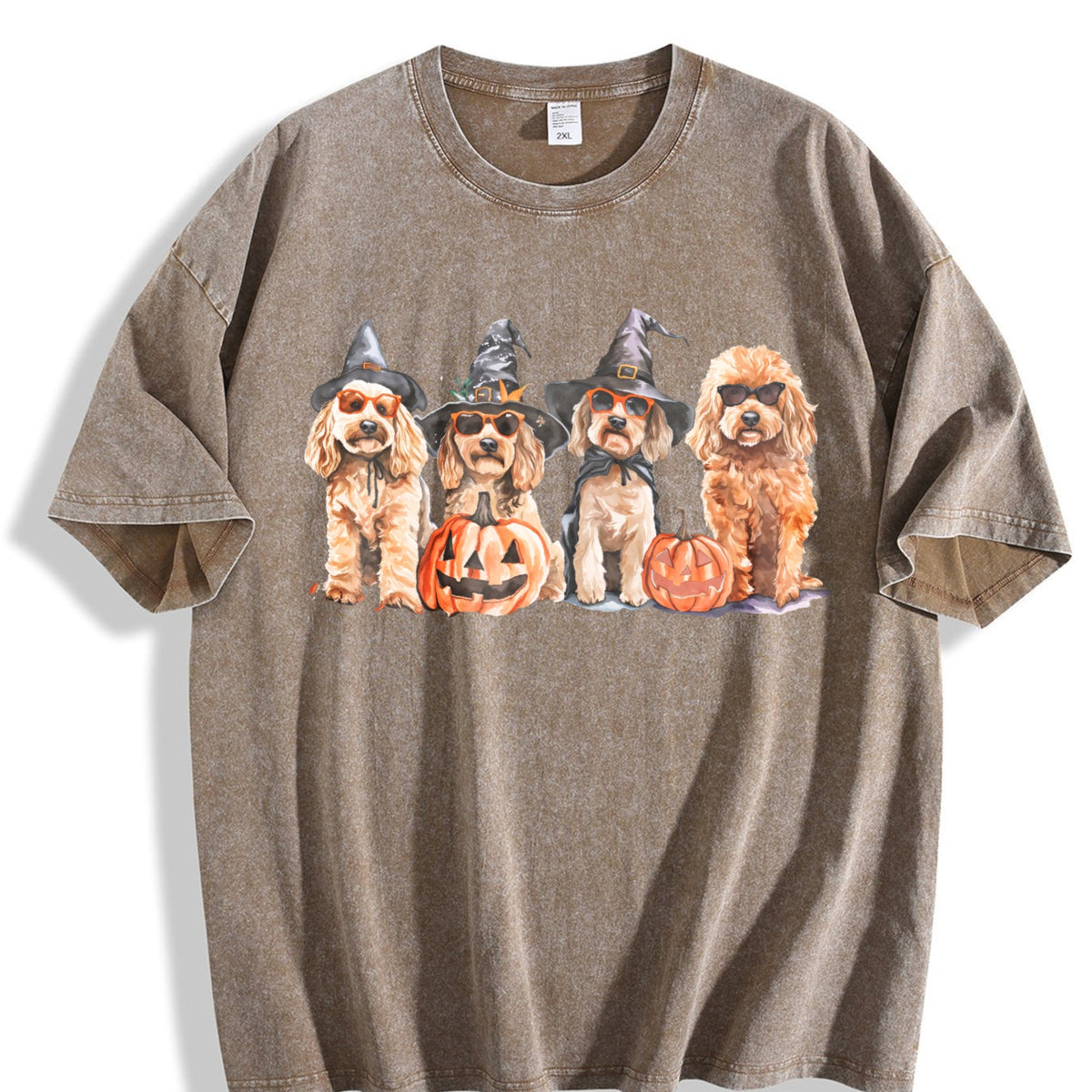 Goldendoodle Halloween Vintage Washed T-Shirt product image 3