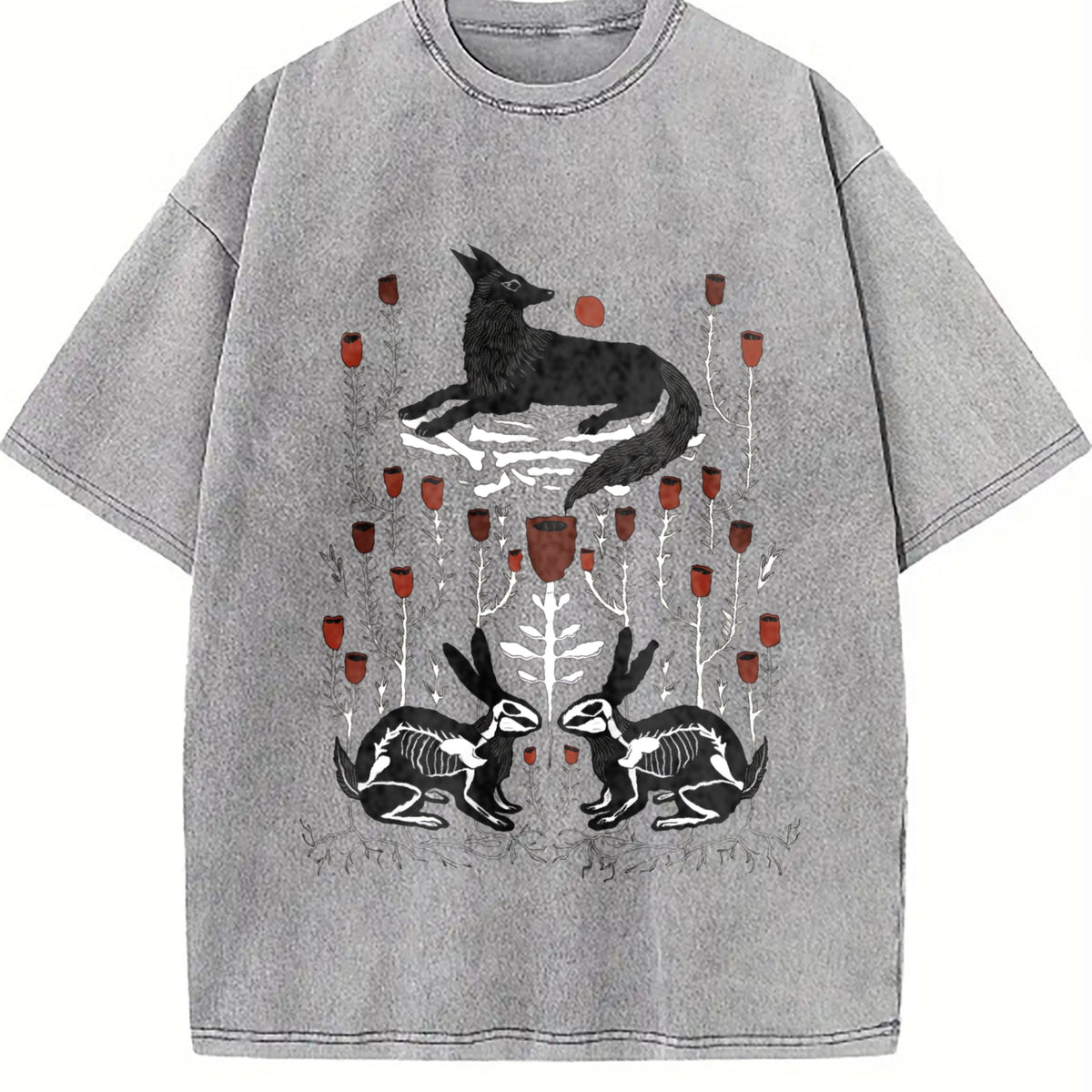 Summer Fantasy Mysterious Floral Fox Skull Rabbit Vintage product image 5