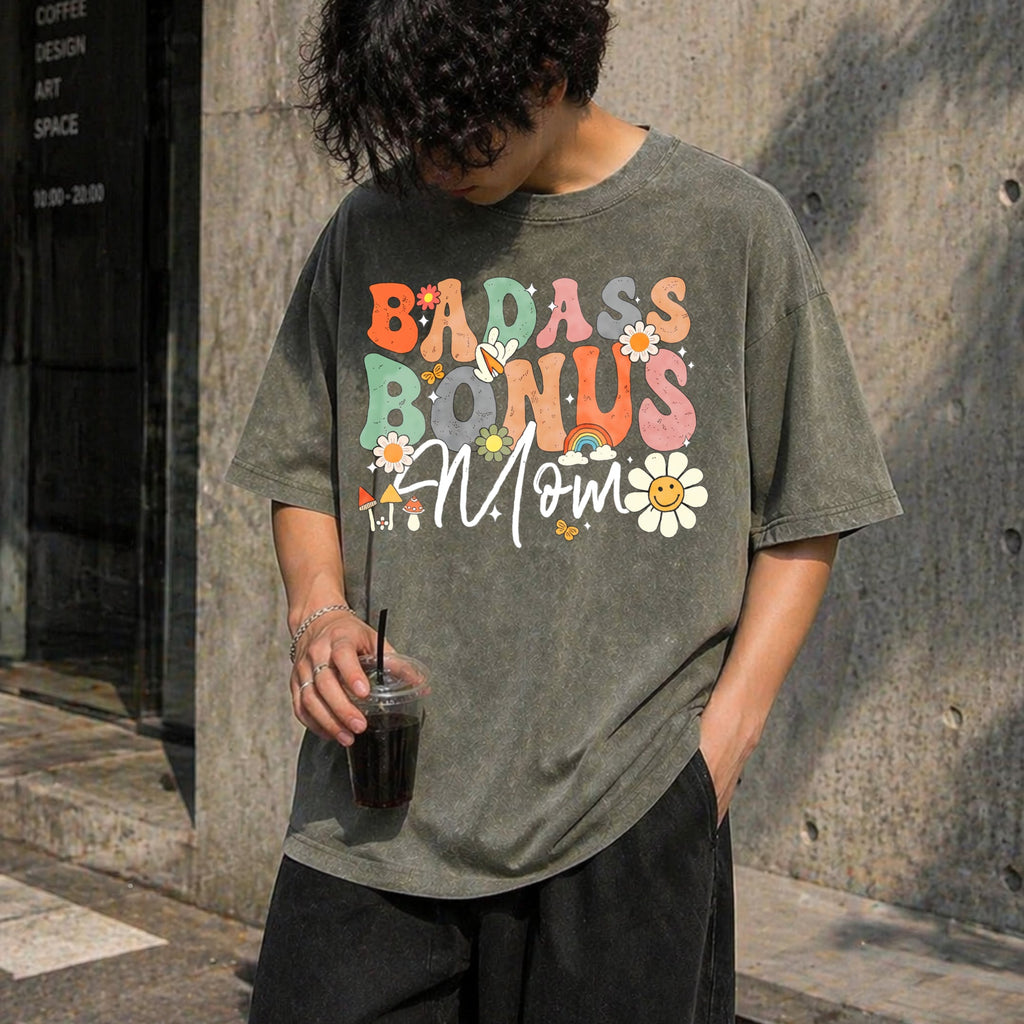 Badass Bonus Mom - Funny Stepmom Vintage Washed T-Shirt product image 4