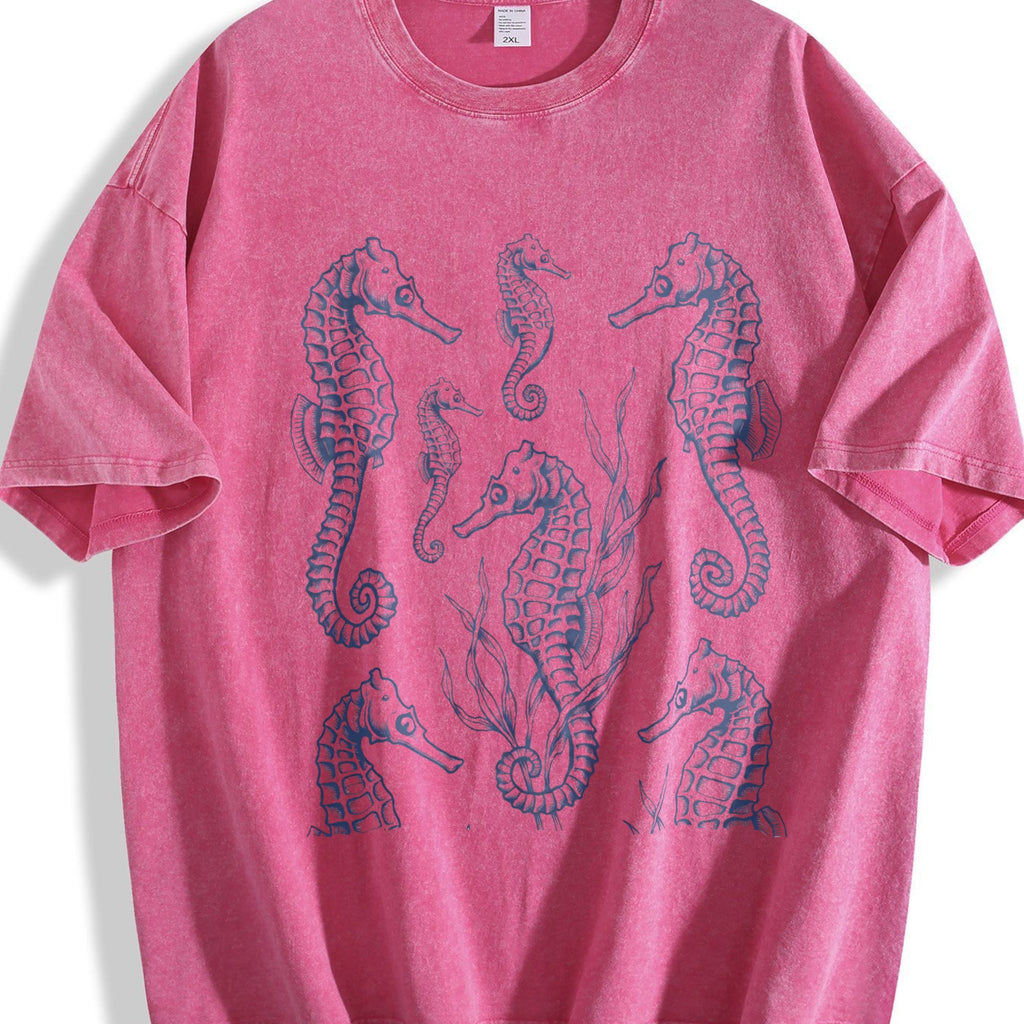 Seahorse 90s Tattoo Vintage Washed T-Shirt product image 7