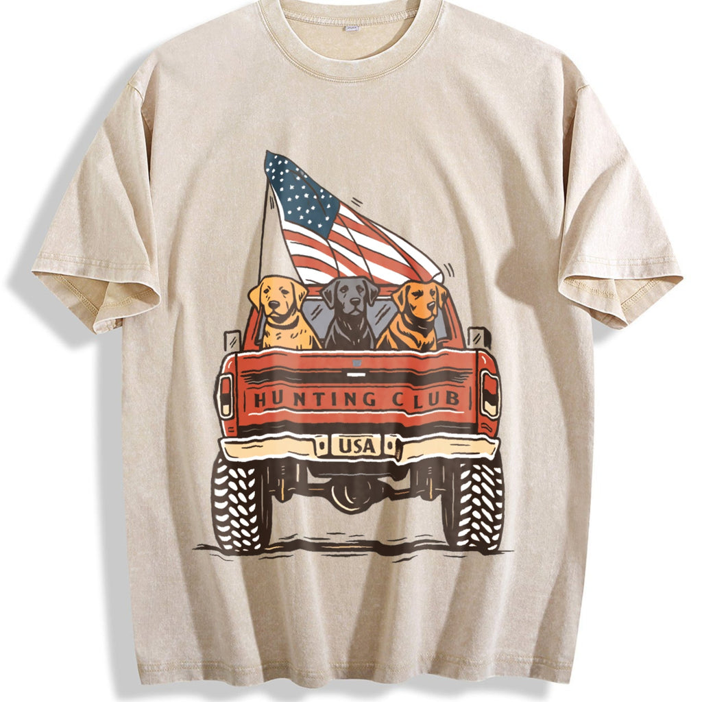 Labrador Hunting Club Patriotic Dog Lover USA Flag Vintage product image 1