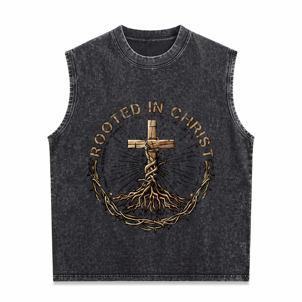 Rooted In Christ Men's Washed Tank Top