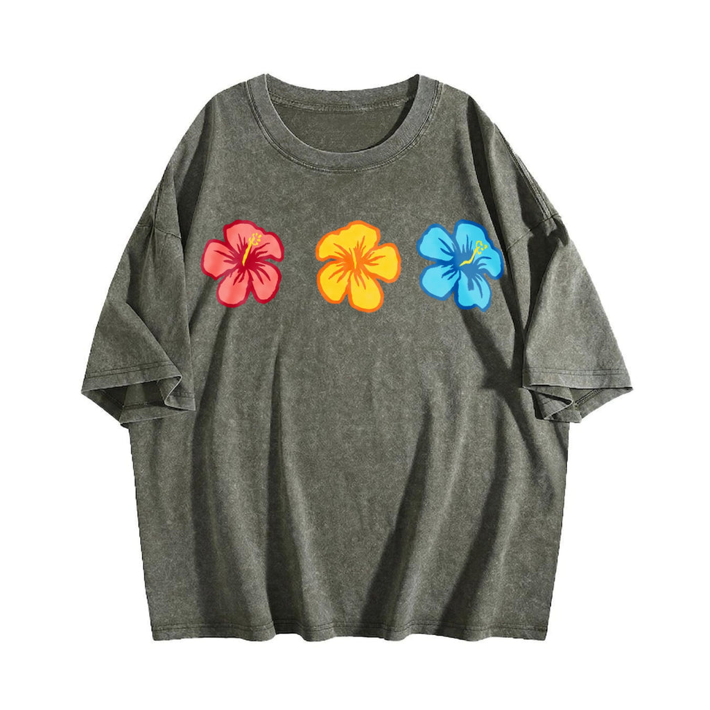 Hibiscus Summer Vintage Washed T-Shirt product image 4