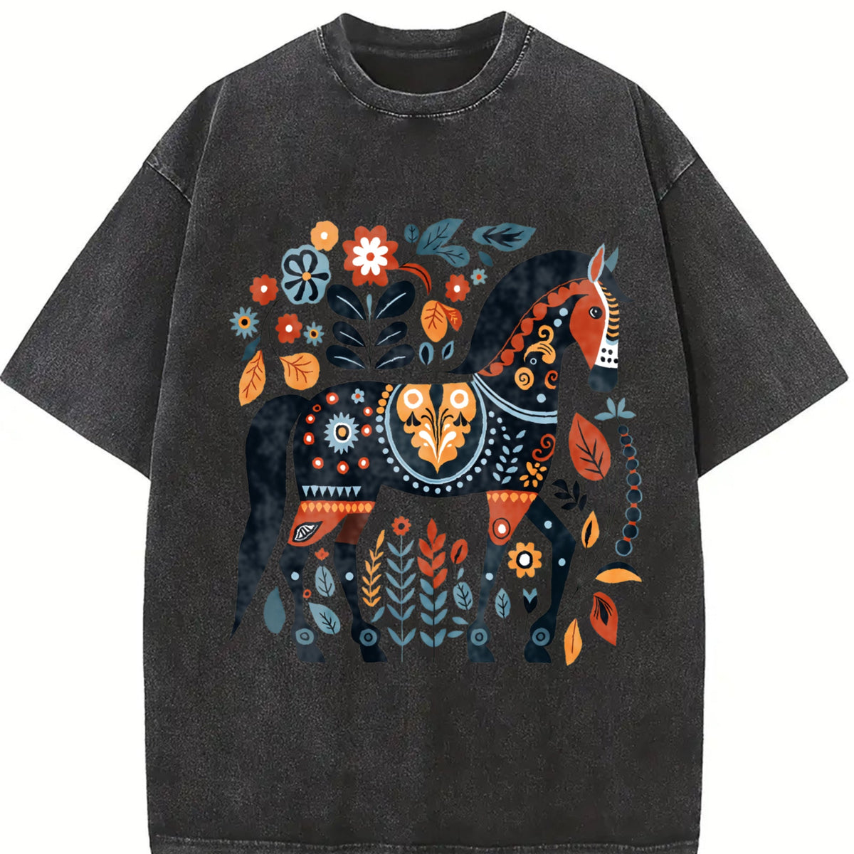 Summer Bohemian Floral Horse One-piece Vintage Washed product image 2