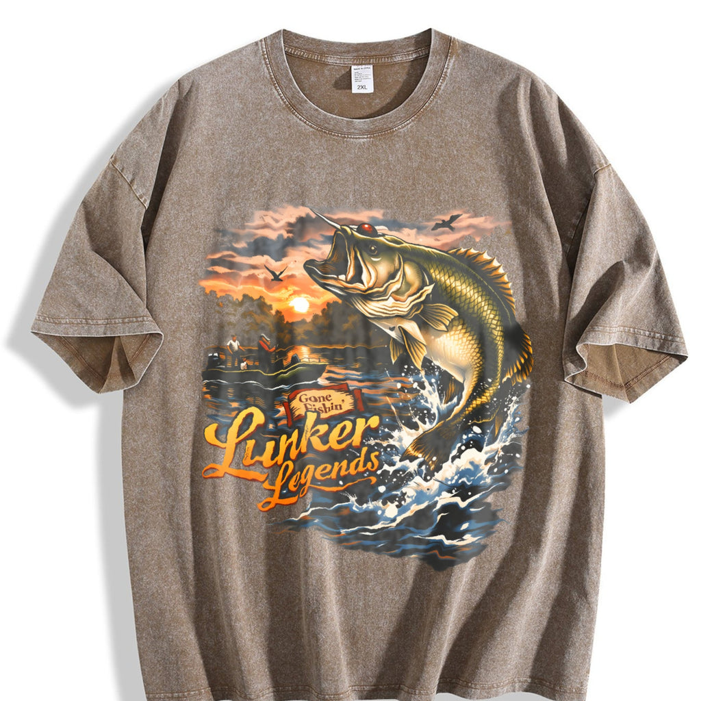 Lunker Legends Fishing 90s Vintage Washed T-Shirt product image 3