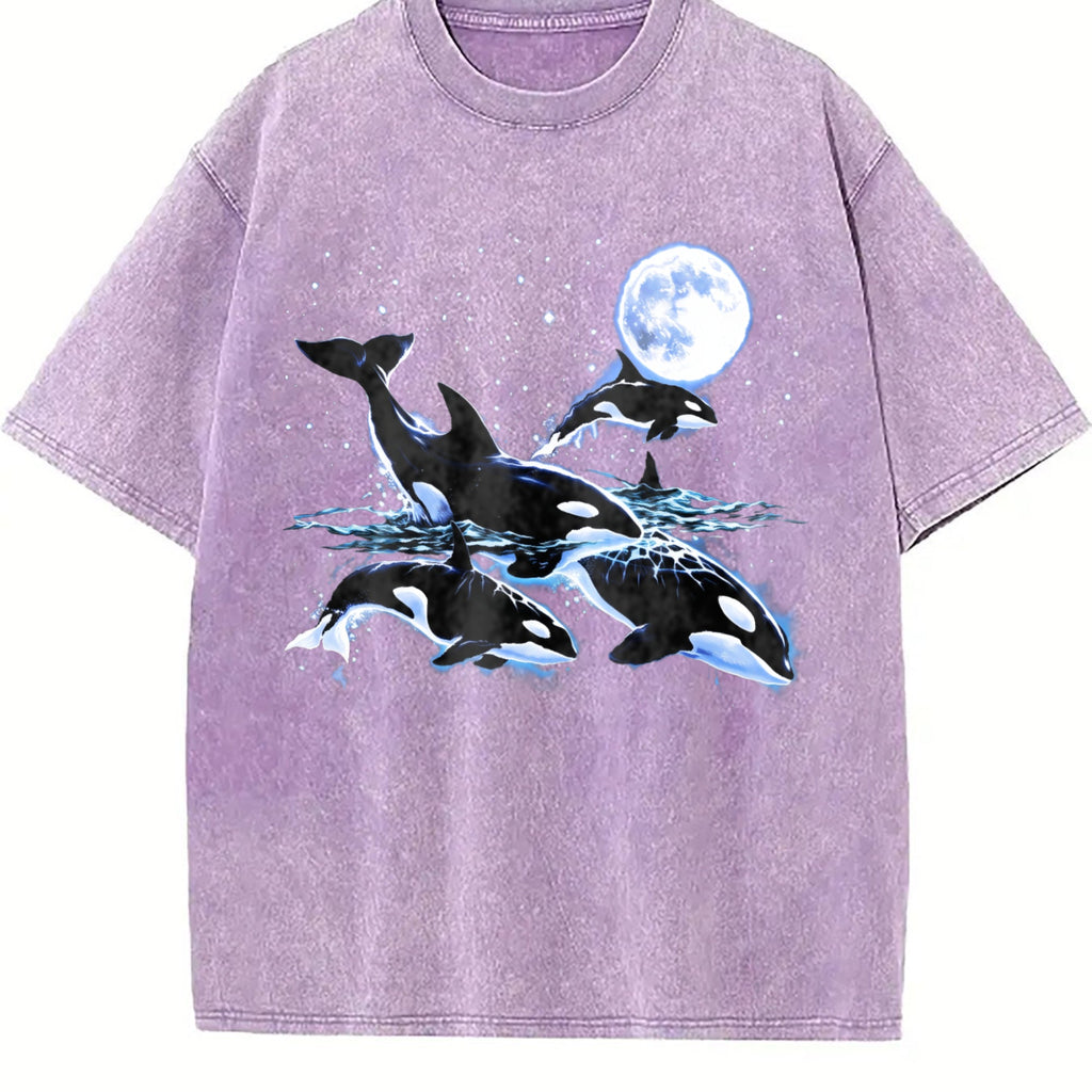 Orca Whale 90s Vintage Washed T-Shirt product image 6