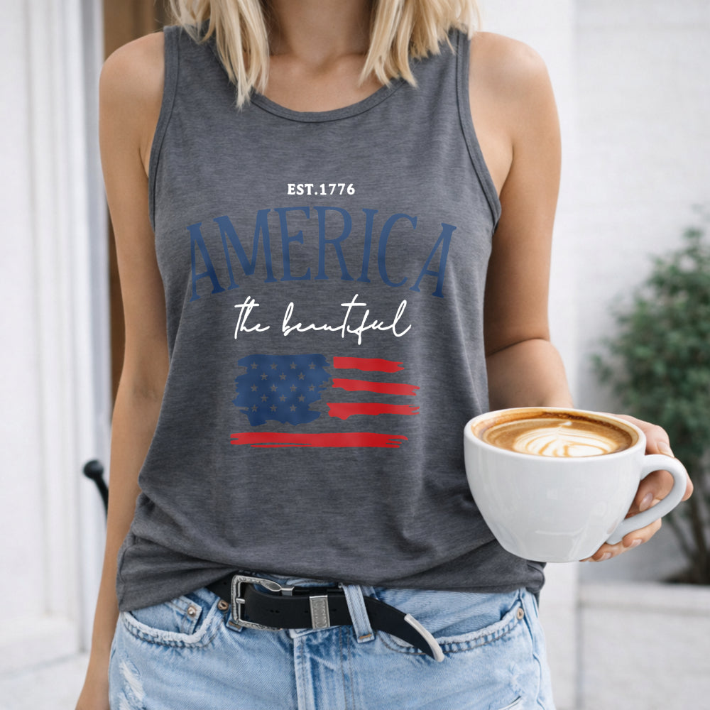 Patriotic American Flag For - America The Beautiful Women's Tank Top