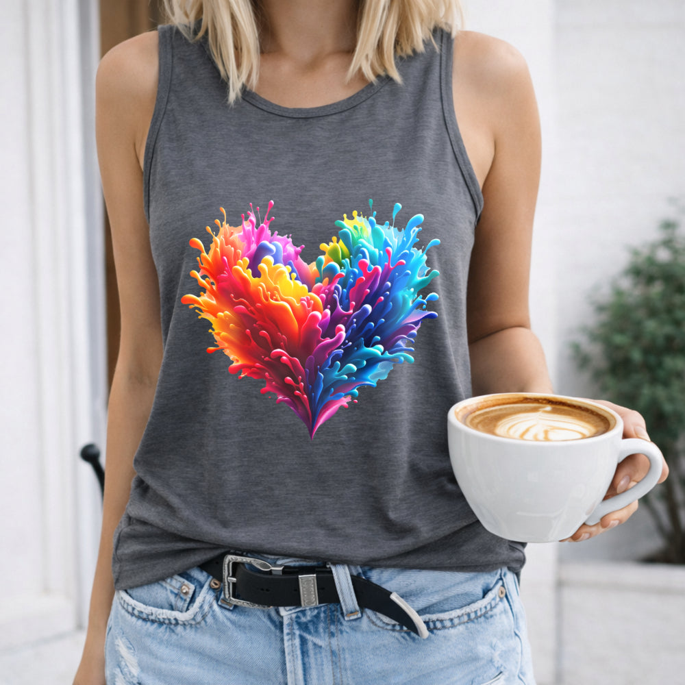 Romantic Rainbow Love Women's Tank Top