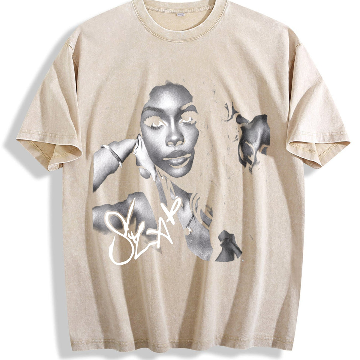 Monochrome Portrait Collage Vintage Washed T-Shirt product image 1