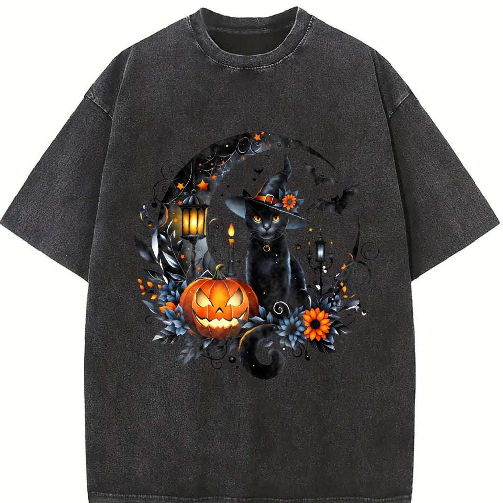 Gothic Witch Black Cat & Bats - Stretch With Spooky Vintage product image 2
