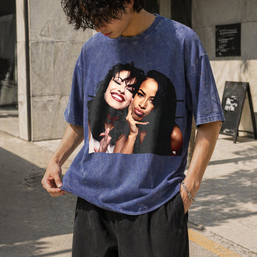 Selena And Aaliyah Vintage Washed T-Shirt product image 8