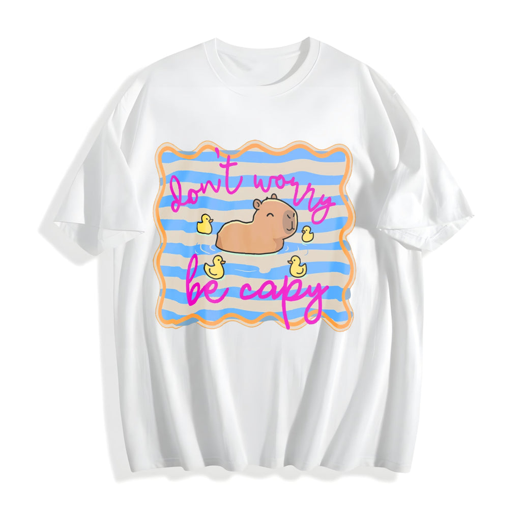 Don't Worry Be Capy Cotton T-Shirt product image 2