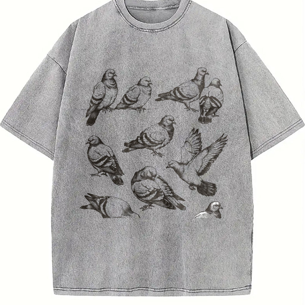 Pigeon 90s Tattoo Vintage Washed T-Shirt product image 5