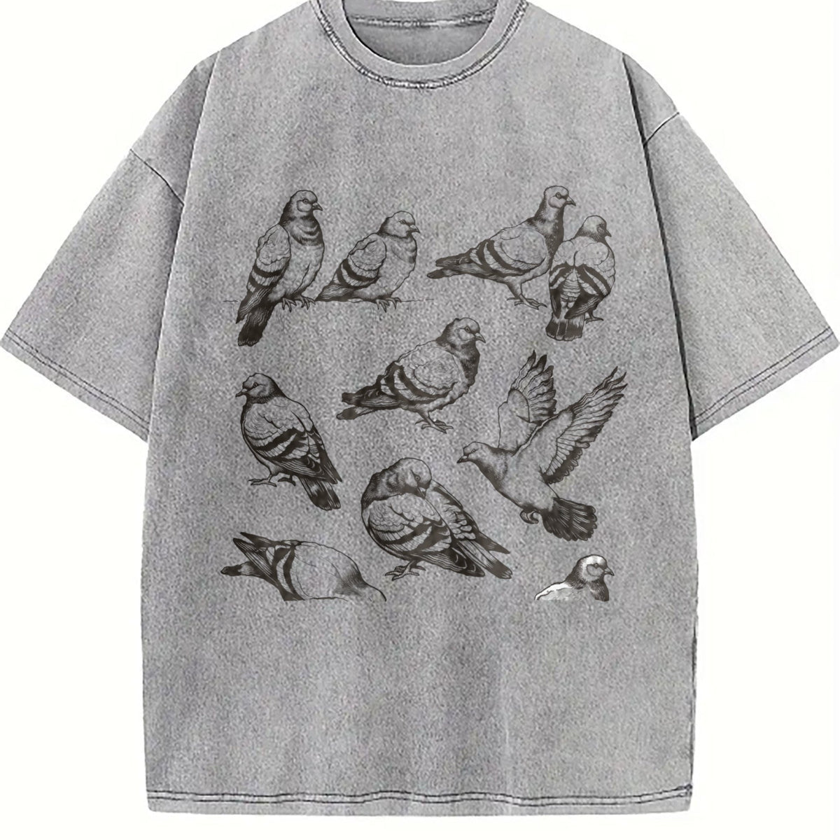 Pigeon 90s Tattoo Vintage Washed T-Shirt product image 5
