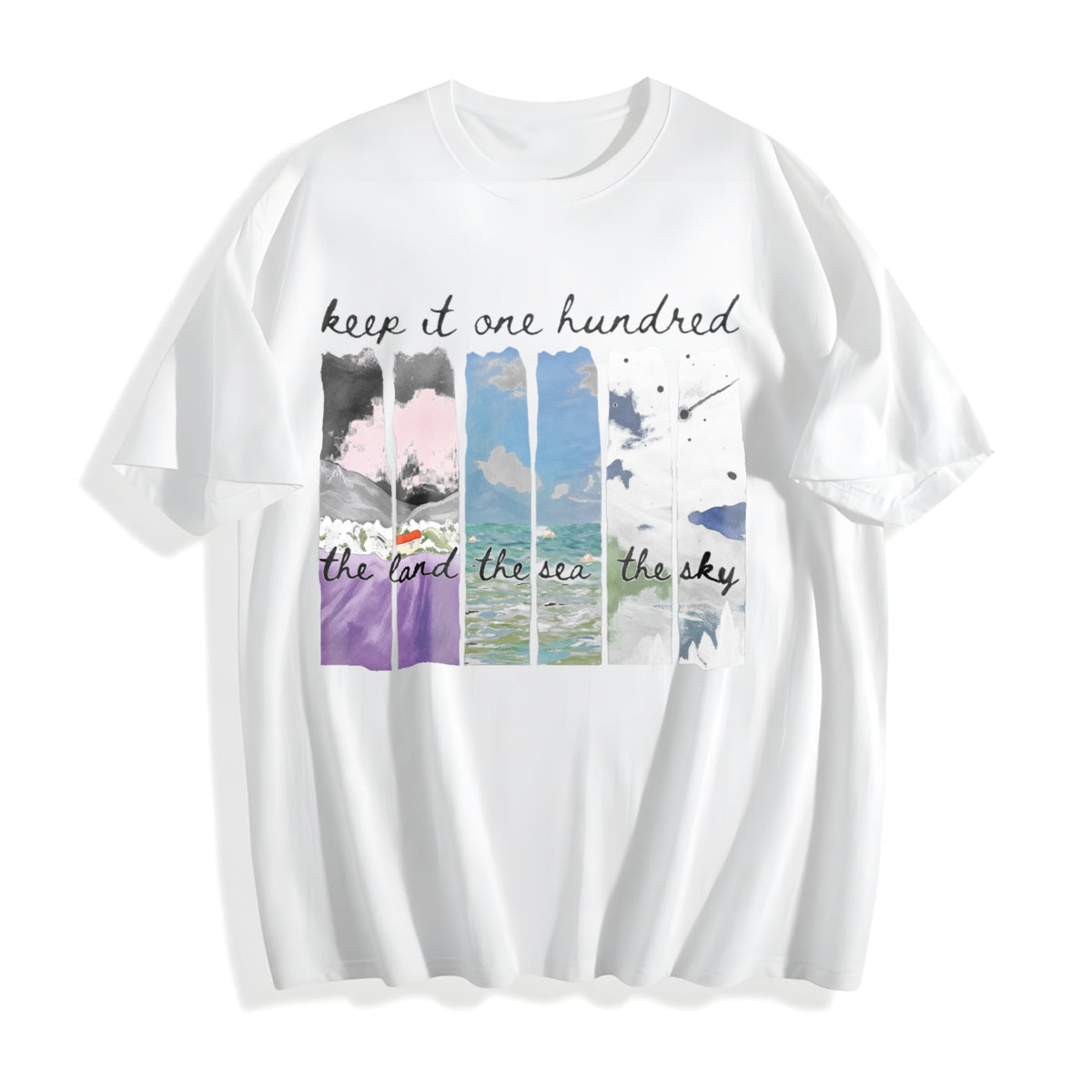 Keep It 100 Land Sea Sky Cotton T-Shirt product image 2