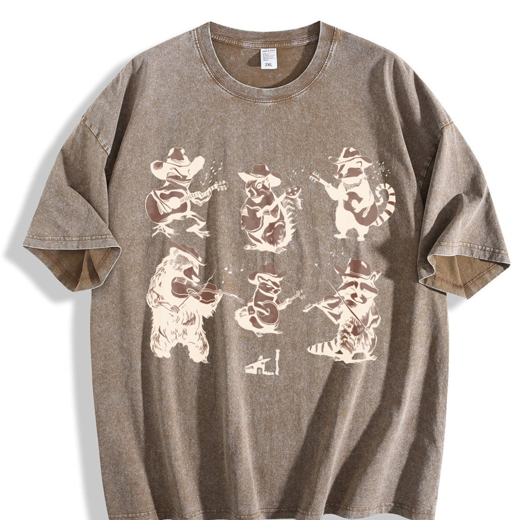 Animal Musicians 90s Vintage Washed T-Shirt product image 3