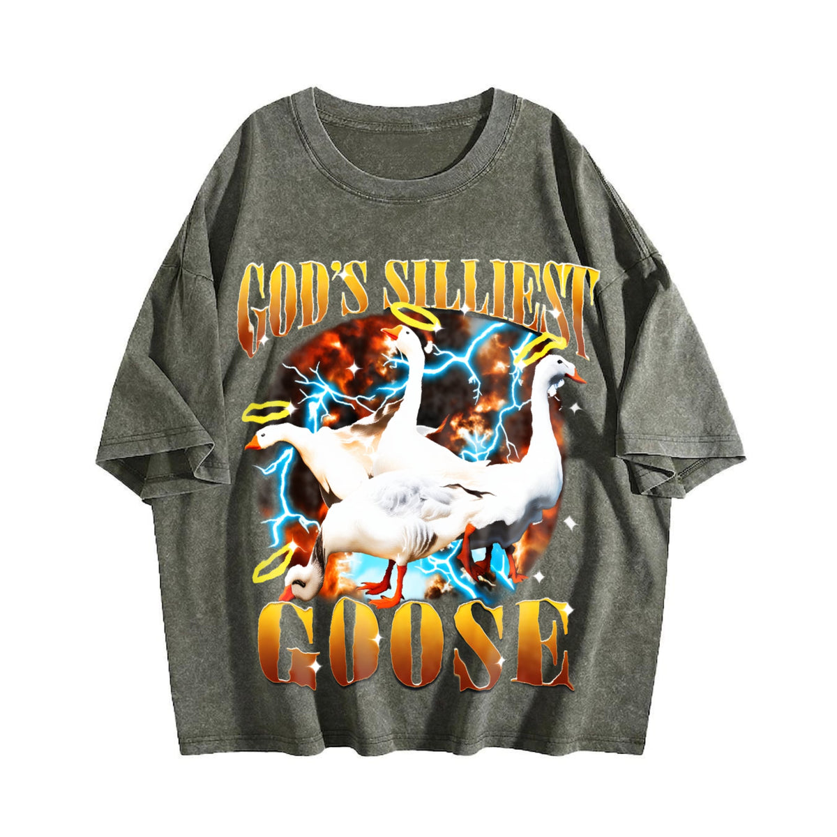 God's Silliest Goose Funny Sarcastic 90s Vintage Washed product image 4