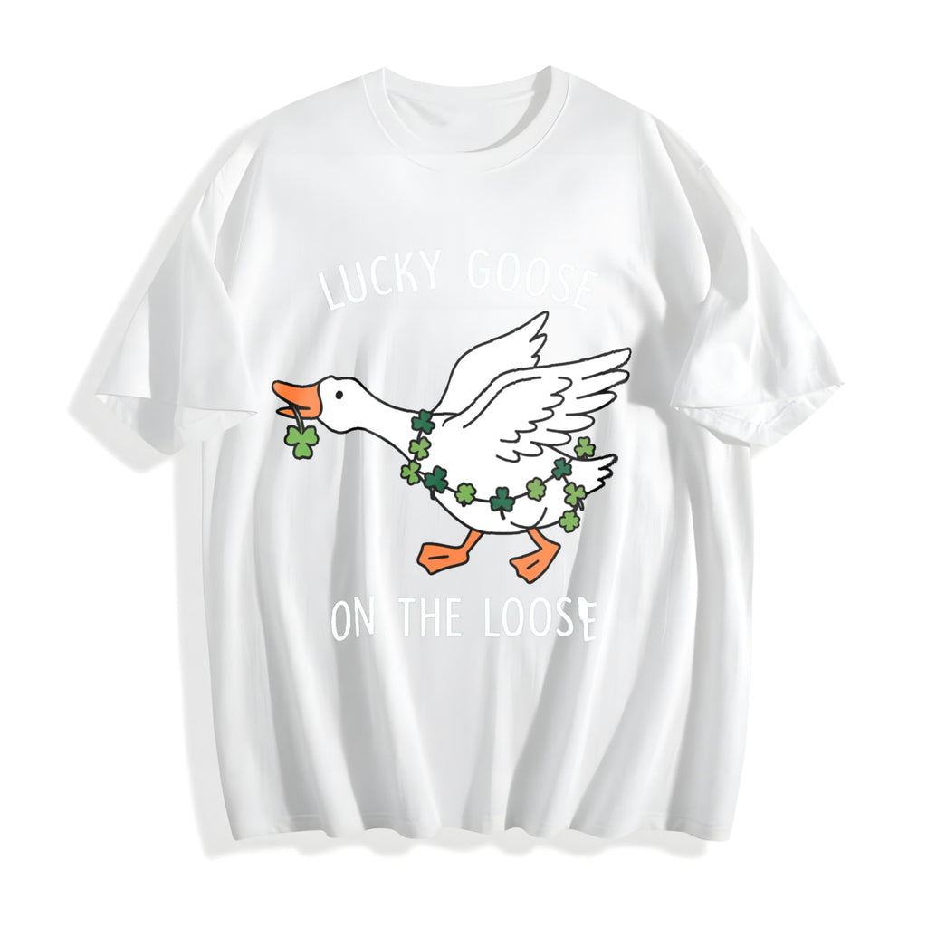 Funny St Patricks Day Goose Cotton T-Shirt product image 2