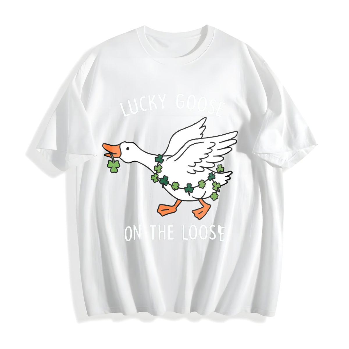 Funny St Patricks Day Goose Cotton T-Shirt product image 2