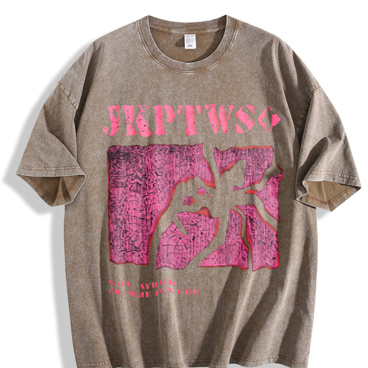 Pink Battle Illustration Vintage Washed T-Shirt product image 3