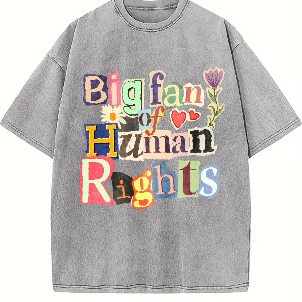 Big Fan Of Human Rights Vintage Washed T-Shirt product image 4