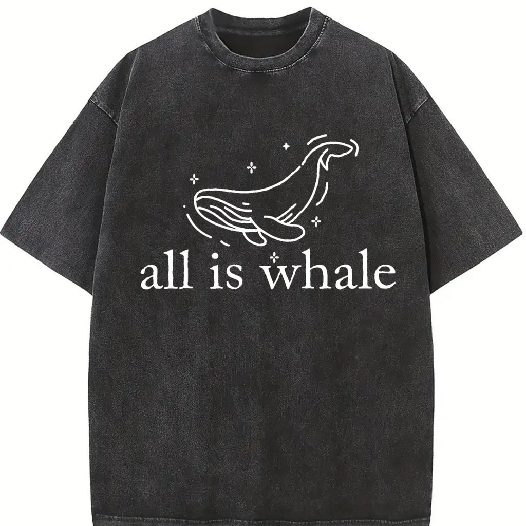 All Are Whale Problems Vintage Washed T-Shirt product image 2