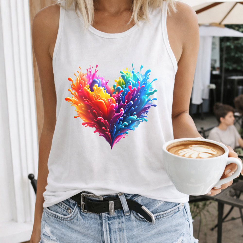 Romantic Rainbow Love Women's Tank Top