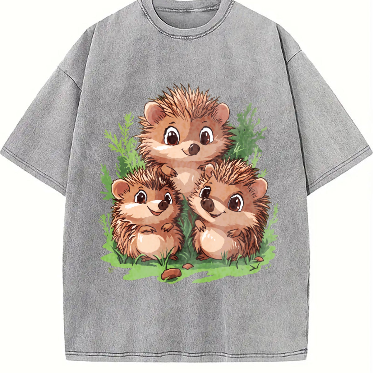 Summer A With Three Brown Hedgehogs Nestled In Green product image 5