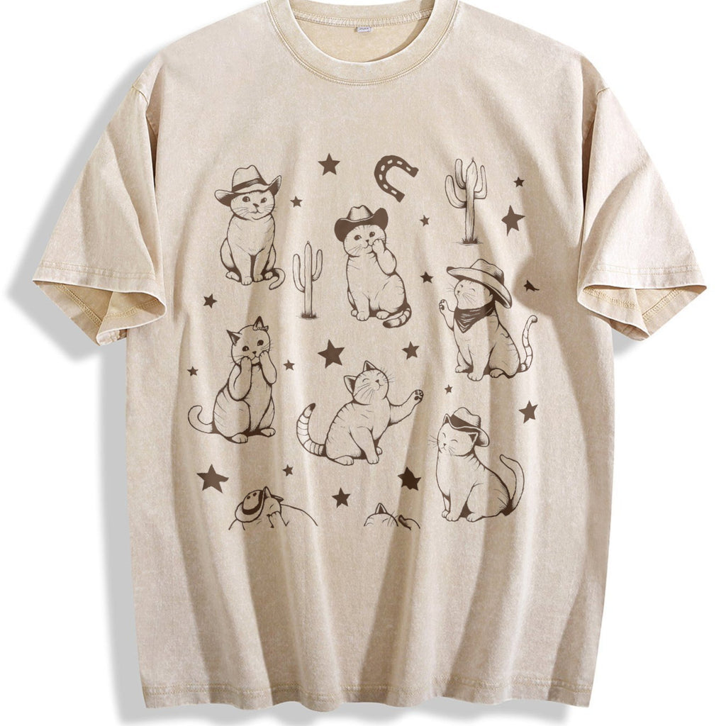 Cowboy Cats And Kittens Western Vintage Washed T-Shirt product image 1