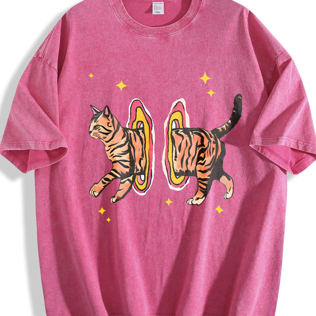 Cool Cat Y2K Harajuku Vintage Washed T-Shirt product image 5