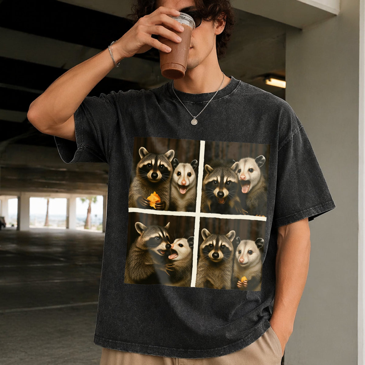 Funny Possum & Raccoon Photobooth Selfie - With 4 Vintage product image 2