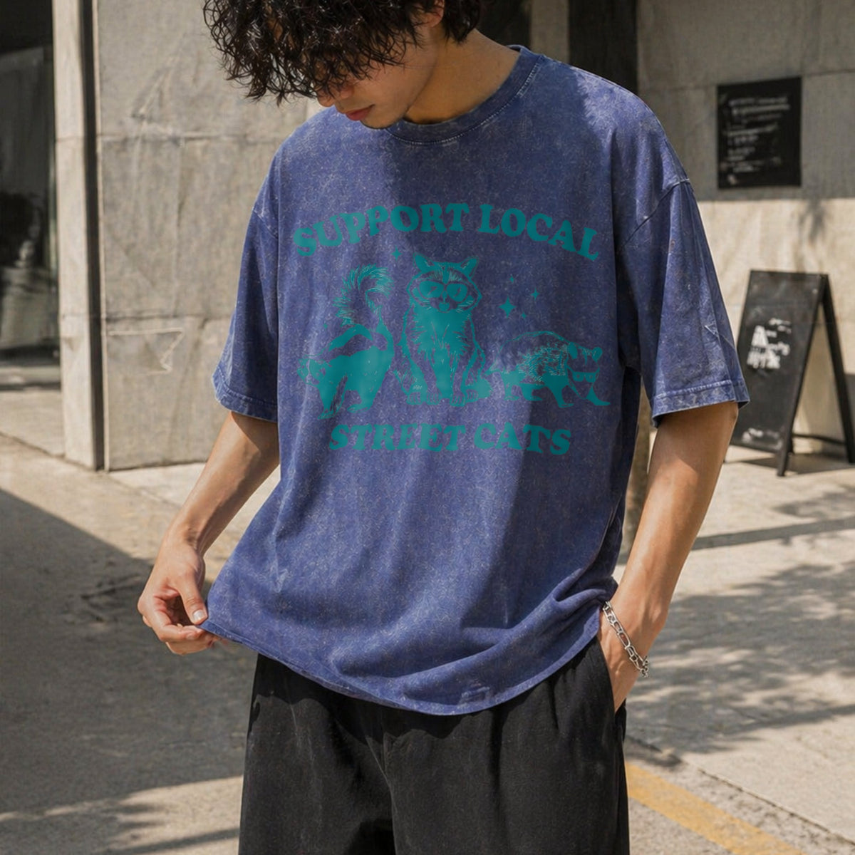 Support Local Cats Vintage Washed T-Shirt product image 8