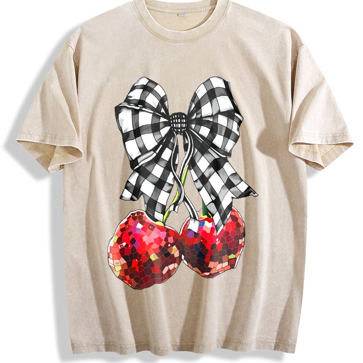 Compatible Cherry & Bow Vintage Washed T-Shirt product image 1