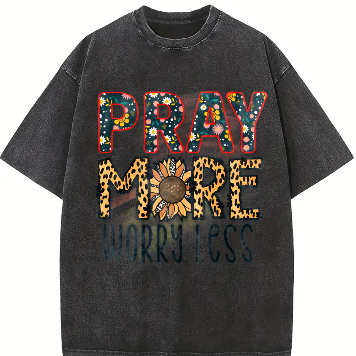 Pray More Worry Less Vintage Washed T-Shirt product image 2