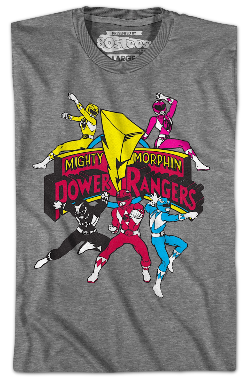 Action Poses Mighty Morphin Power Rangers T-Shirt product image 2