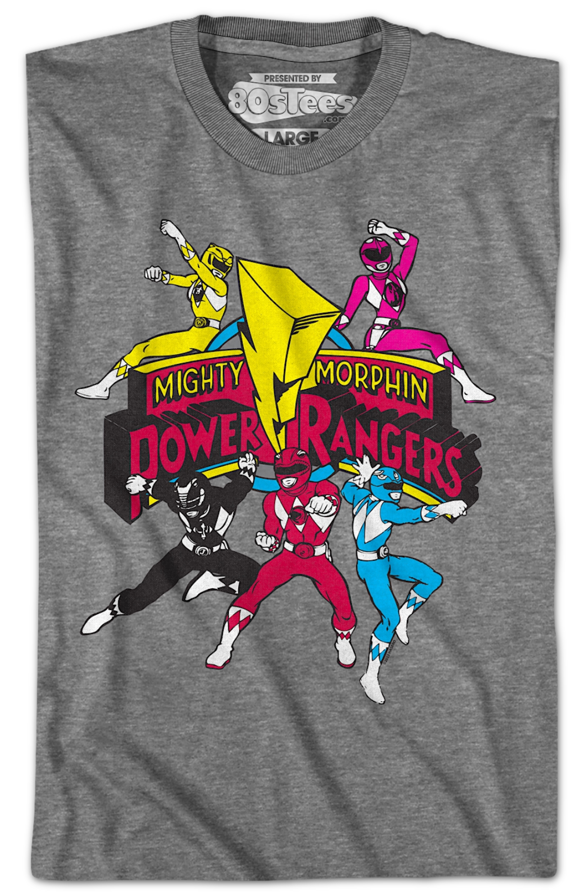 Action Poses Mighty Morphin Power Rangers T-Shirt product image 2
