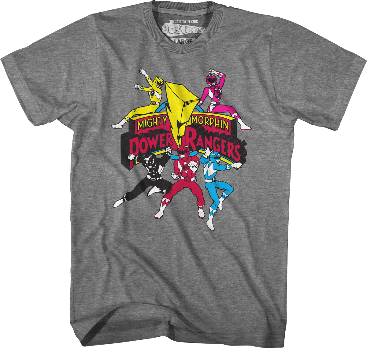 Action Poses Mighty Morphin Power Rangers T-Shirt product image 1