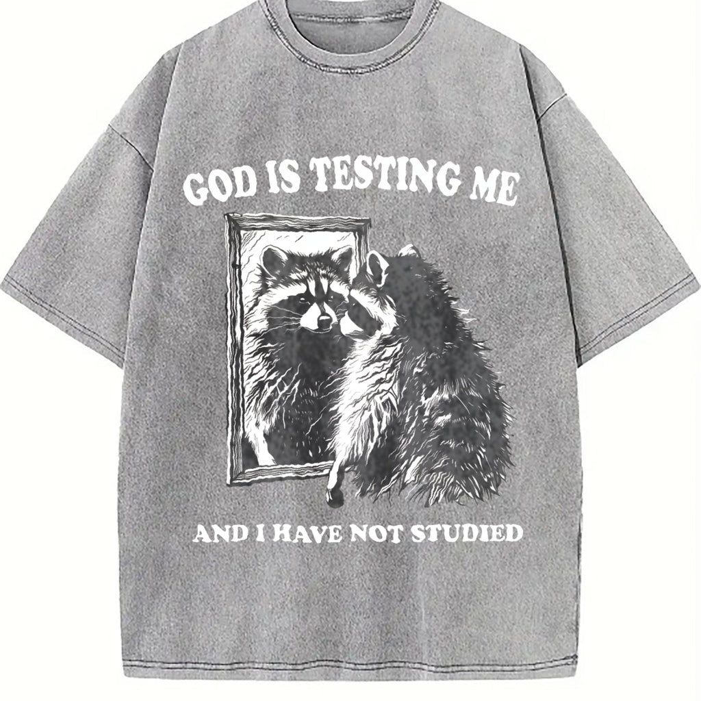 God Is Testing Me Vintage Washed T-Shirt product image 4