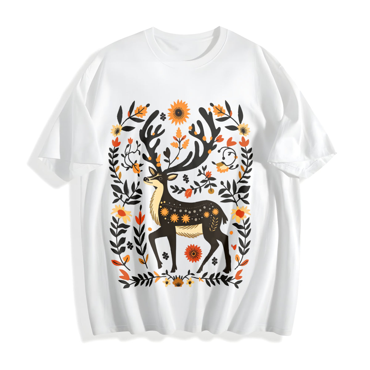 Summer A Bohemian- Floral Moose Cotton T-Shirt product image 2