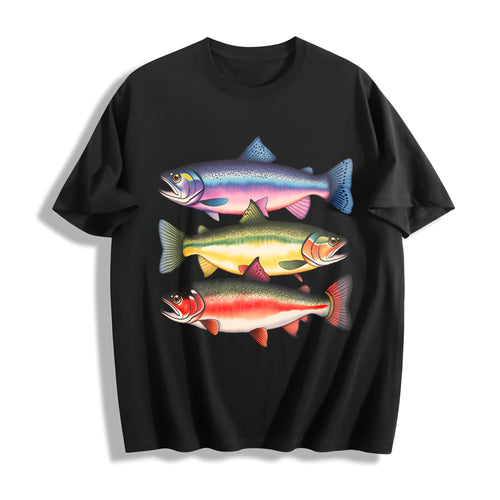 Abstract Colorful Trout In A Row - River Fish Species product image 1