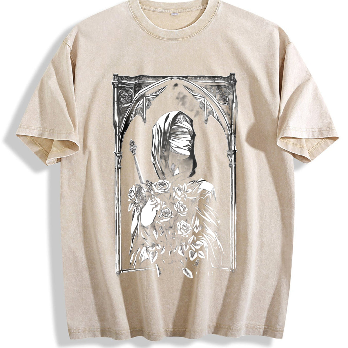 Gothic Portrait Frame Vintage Washed T-Shirt product image 1
