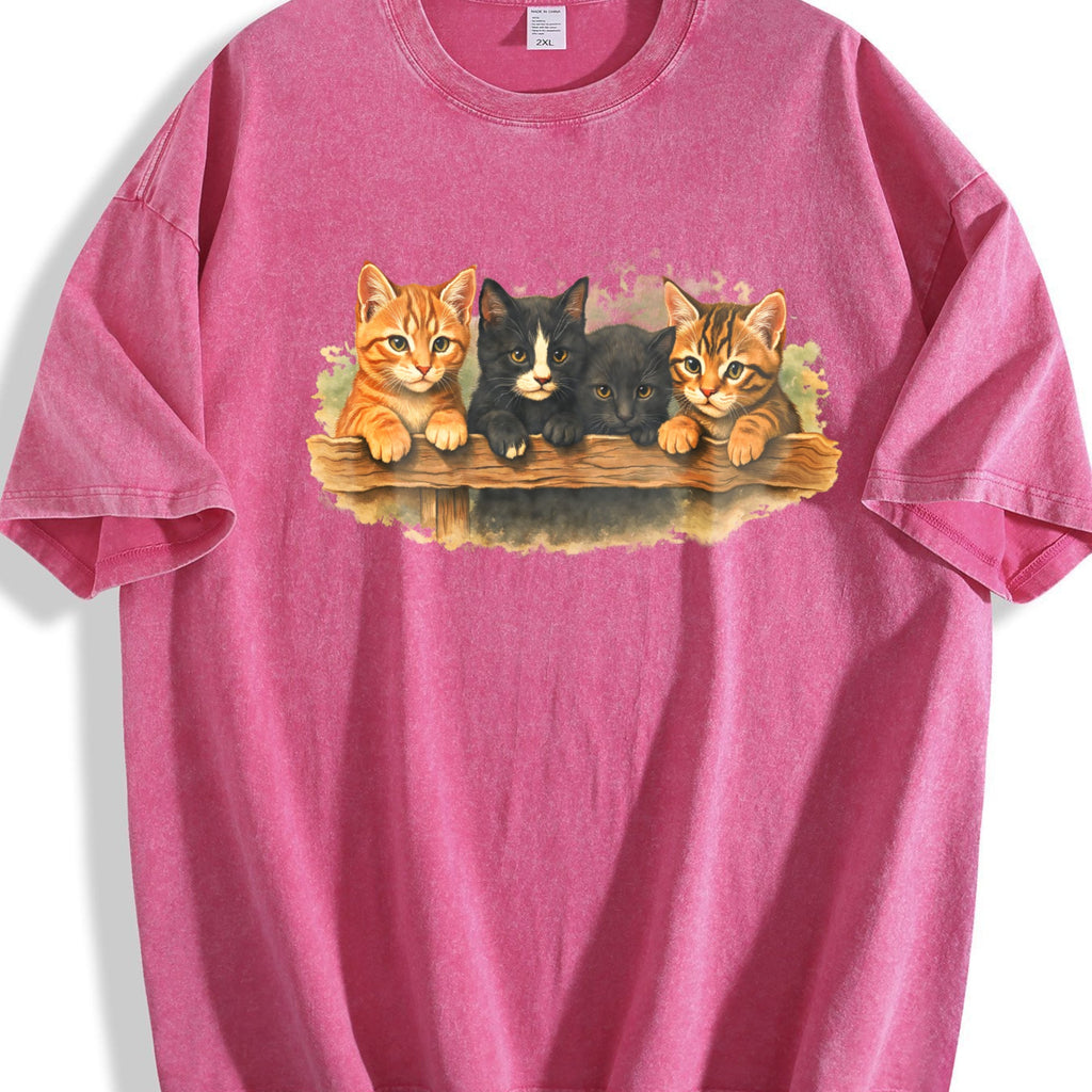 Cute Kitten Vintage Washed T-Shirt product image 7