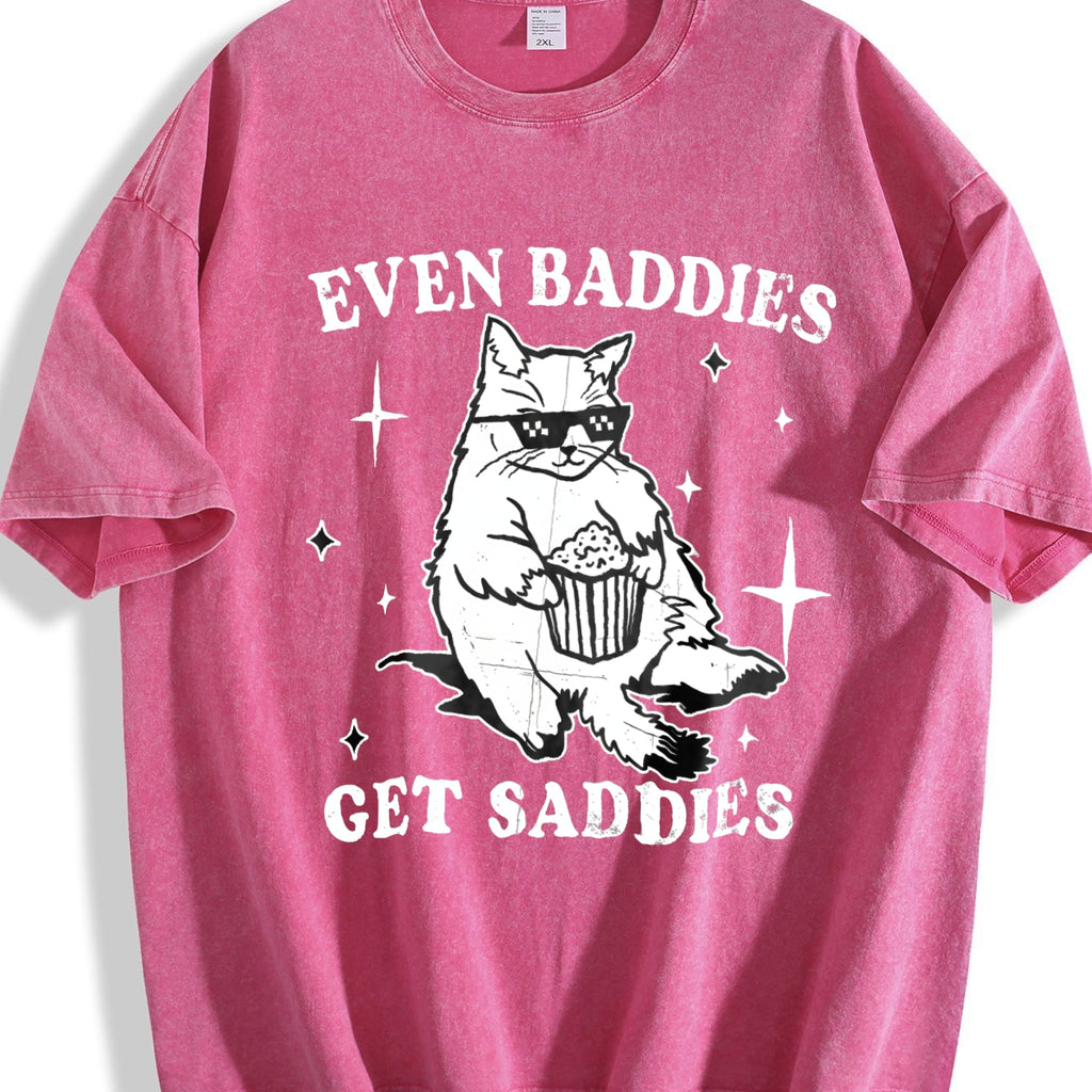 Even Baddies Get Saddies Vintage Washed T-Shirt product image 5