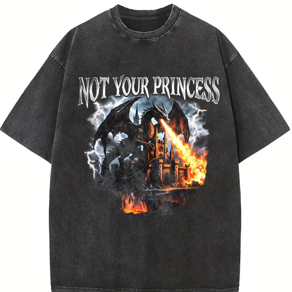 Not Your Princess Dragon 90s Vintage Washed T-Shirt product image 2