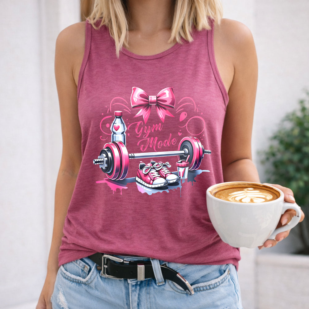 Gym Mode Pink Weights Women's Tank Top