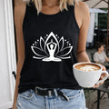Racerback - Vibrant Pink With Black For Lotus & Meditation Women's Tank Top