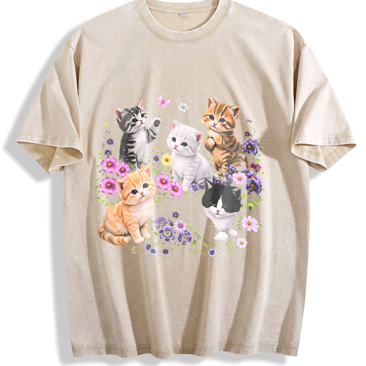 Cute Kitten Vintage Washed T-Shirt product image 1