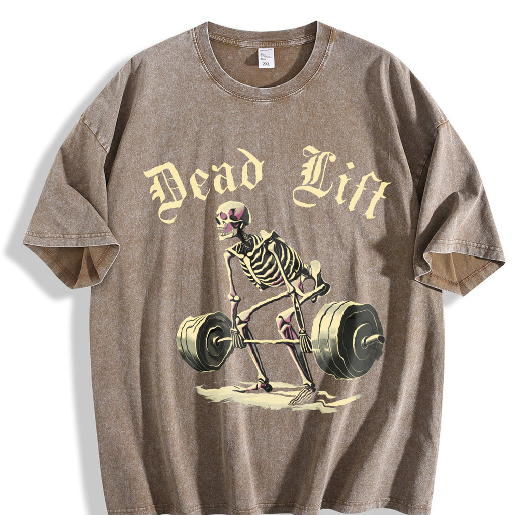 Dead Lift Skeleton Gym Vintage Washed T-Shirt product image 3