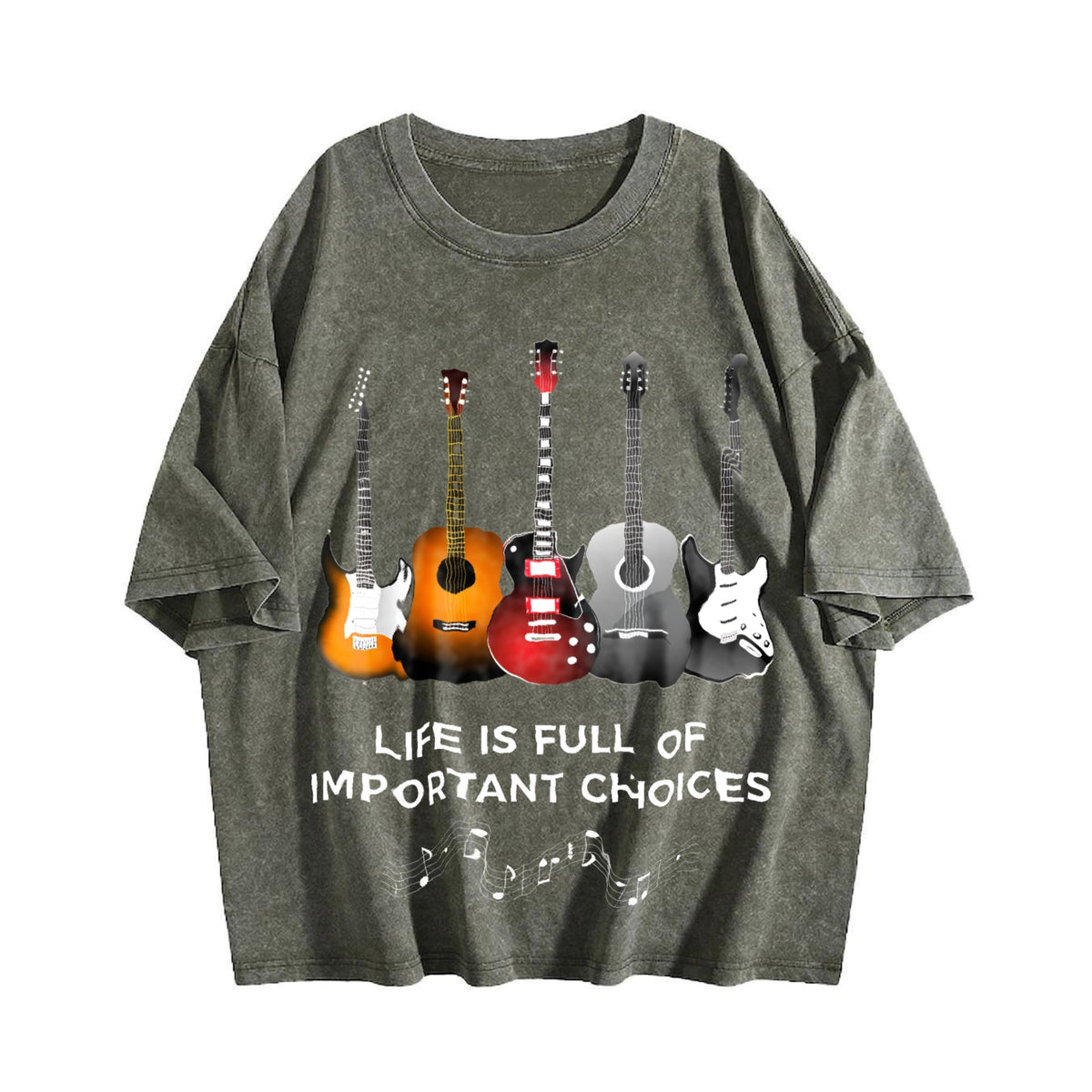 Music Note & Guitar Lyric - For Musicians Vintage Washed product image 4